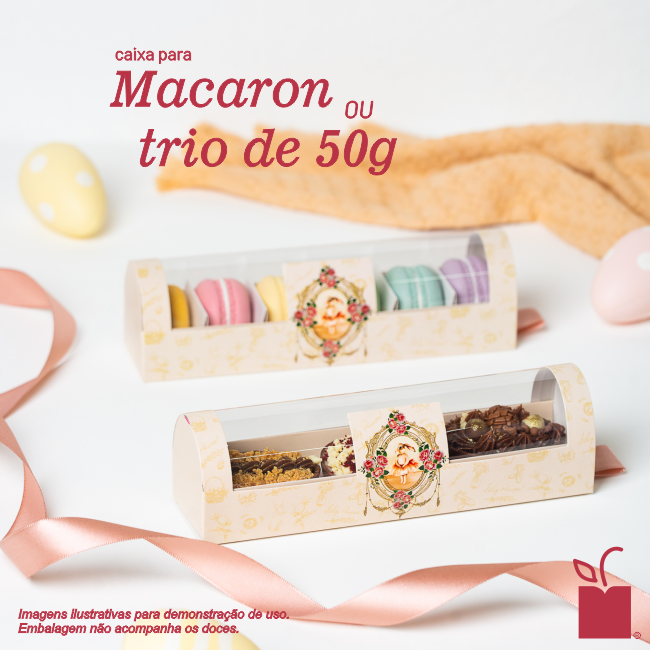 Caixa Para Macaron Ou Trio De G Bailarina Pacote Unidades