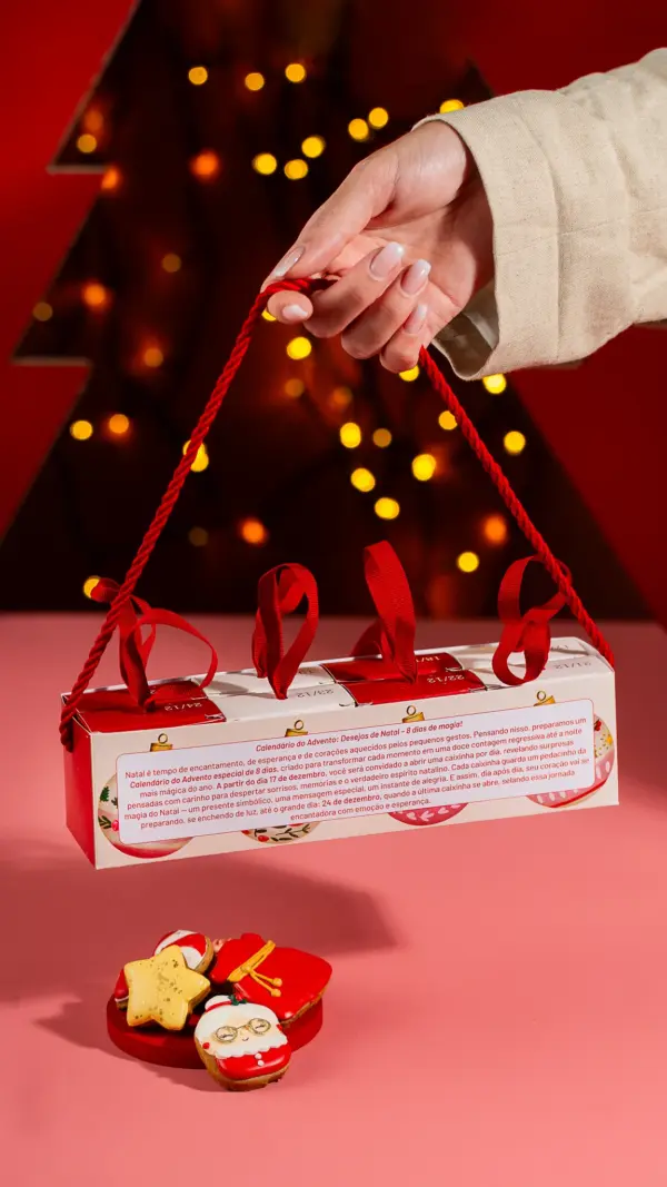 Caixa para Calendário do Advento 8 dias, BOLINHAS DE NATAL, pacote com 5 unidades