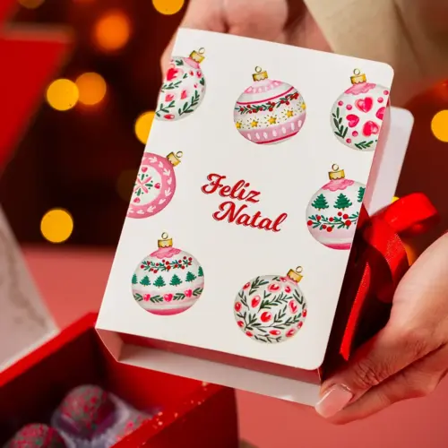 Caixa livro, BOLINHAS DE NATAL, pacote com 10 unidades