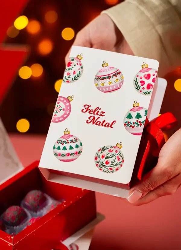 Caixa livro, BOLINHAS DE NATAL, pacote com 10 unidades