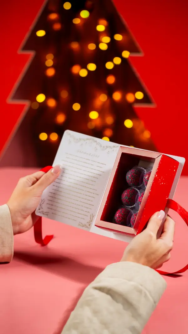 Caixa livro, BOLINHAS DE NATAL, pacote com 10 unidades