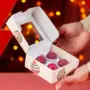 Caixa para 4 doces, BOLINHAS DE NATAL, pacote com 10 unidades