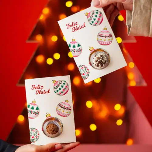 Blister para 1 doce, BOLINHAS DE NATAL, pacote com 10 unidades