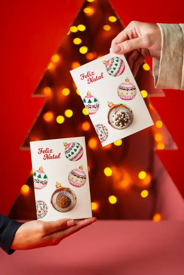 Blister para 1 doce, BOLINHAS DE NATAL, pacote com 10 unidades