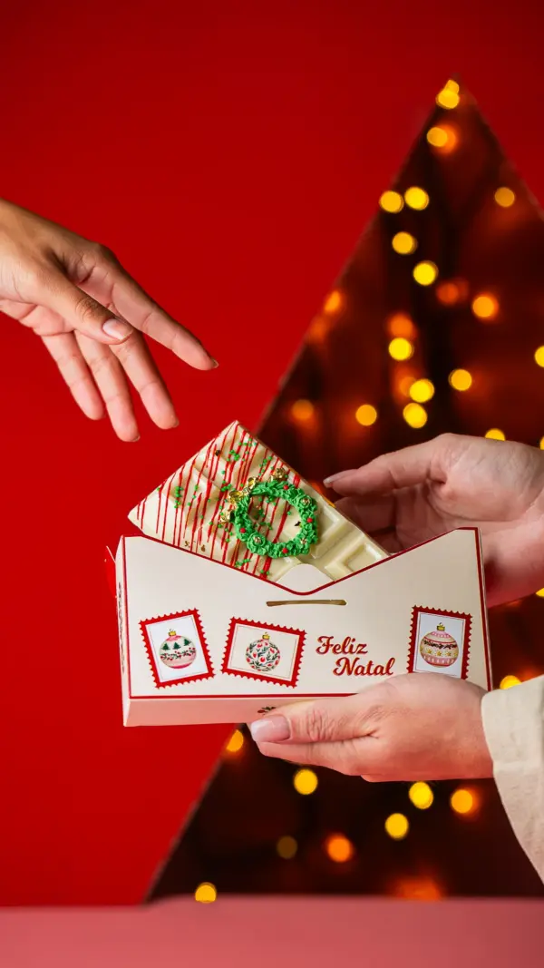 Caixa para barra 300g, BOLINHAS DE NATAL, pacote com 10 unidades