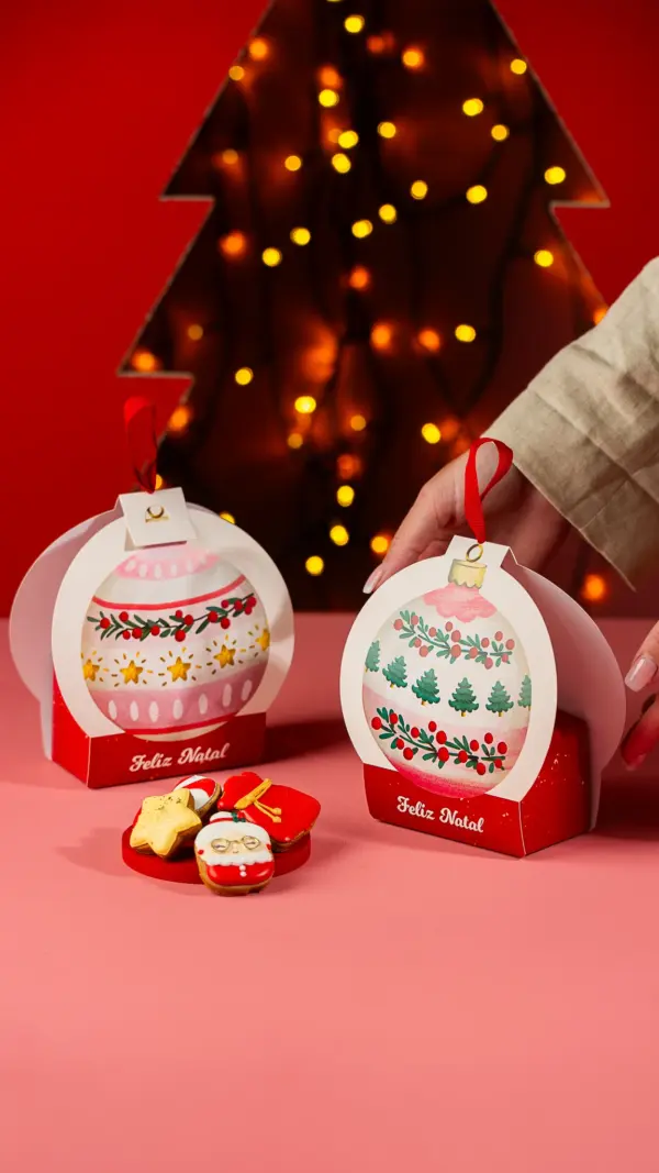 Caixa Bolinha, BOLINHAS DE NATAL, pacote com 10 unidades