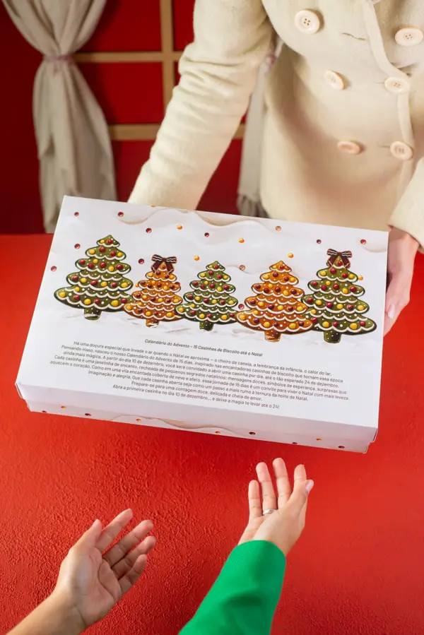 Caixa para Calendário do Advento 15 dias, CASA DE BISCOITOS, pacote com 2 unidades