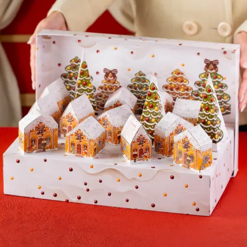 Caixa para Calendário do Advento 15 dias, CASA DE BISCOITOS, pacote com 2 unidades
