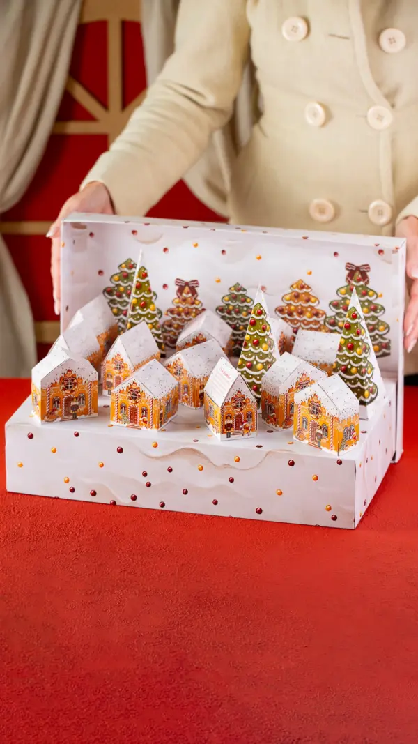 Caixa para Calendário do Advento 15 dias, CASA DE BISCOITOS, pacote com 2 unidades