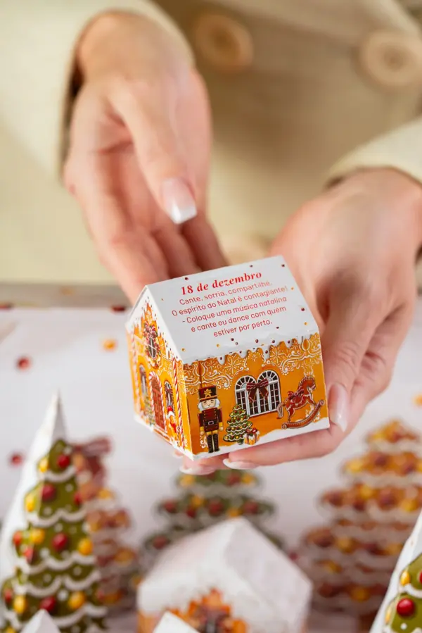 Caixa para Calendário do Advento 15 dias, CASA DE BISCOITOS, pacote com 2 unidades