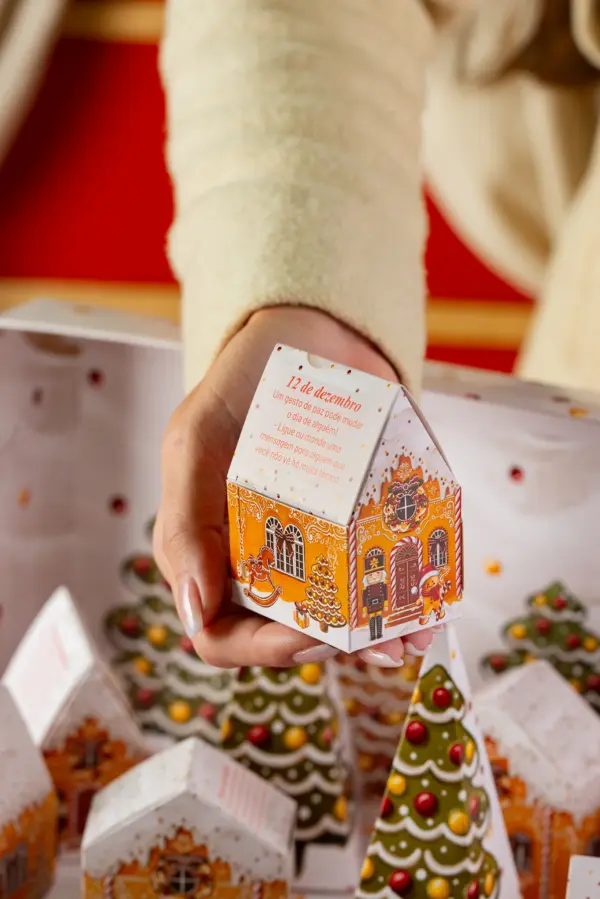 Caixa para Calendário do Advento 15 dias, CASA DE BISCOITOS, pacote com 2 unidades
