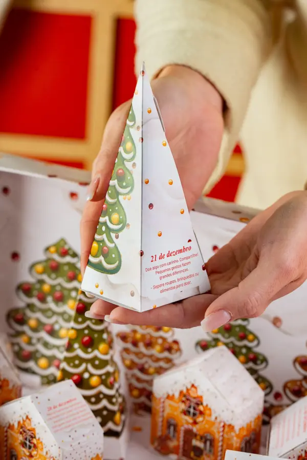 Caixa para Calendário do Advento 15 dias, CASA DE BISCOITOS, pacote com 2 unidades