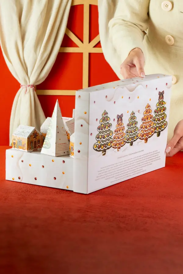 Caixa para Calendário do Advento 15 dias, CASA DE BISCOITOS, pacote com 2 unidades