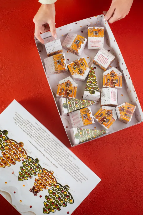 Caixa para Calendário do Advento 15 dias, CASA DE BISCOITOS, pacote com 2 unidades