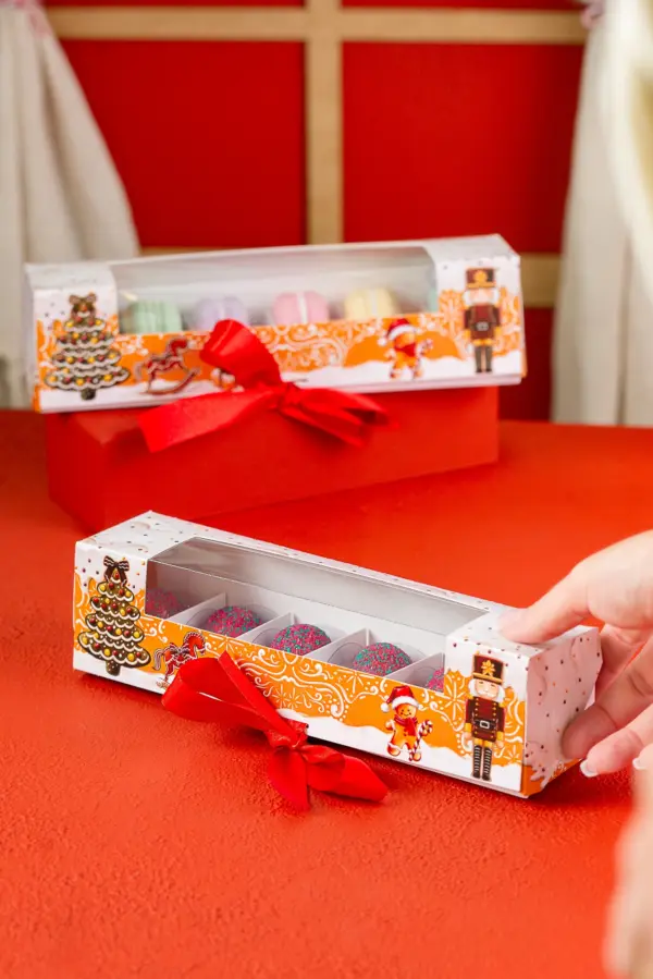 Caixa para 6 doces, CASA DE BISCOITOS, pacote com 10 unidades