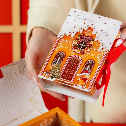 Caixa livro, CASA DE BISCOITOS, pacote com 10 unidades