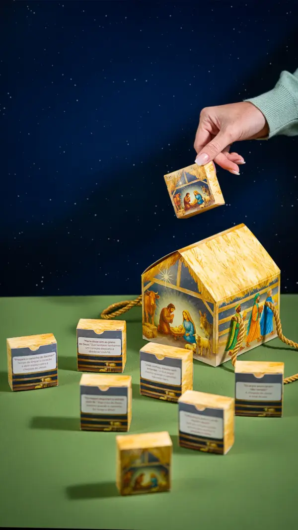 Caixa para Calendário do Advento 8 dias, NASCIMENTO DE JESUS, pacote com 5 unidades