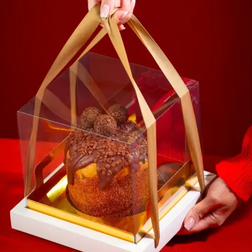 Caixa Vitrine, tamanho 18,5x18,5x20cm, pacote com 10 unidades