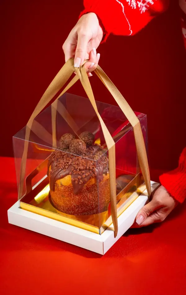 Caixa Vitrine, tamanho 18,5x18,5x20cm, pacote com 10 unidades