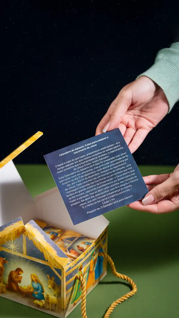 Caixa para Calendário do Advento 8 dias, NASCIMENTO DE JESUS, pacote com 5 unidades