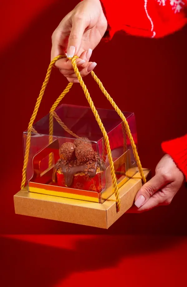Caixa Vitrine, tamanho 12x12x13cm, pacote com 10 unidades