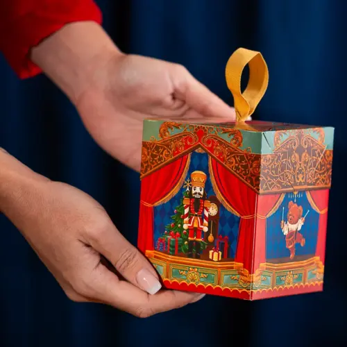 Caixa para mini panetone 100g, ESPETÁCULO DE NATAL, pacote com 10 unidades