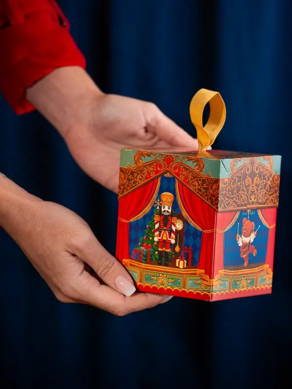Caixa para mini panetone 100g, ESPETÁCULO DE NATAL, pacote com 10 unidades