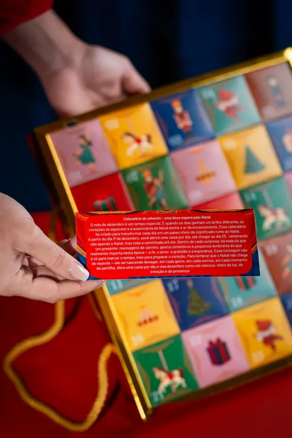 Caixa para Calendário do Advento 25 dias, ESPETÁCULO DE NATAL, pacote com 5 unidades