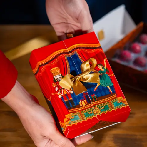 Caixa para 12 doces, ESPETÁCULO DE NATAL, pacote com 10 unidades