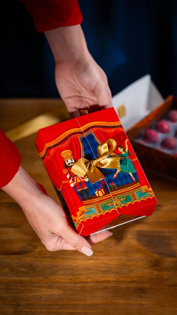 Caixa para 12 doces, ESPETÁCULO DE NATAL, pacote com 10 unidades