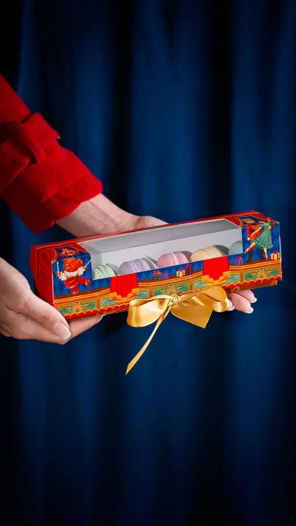 Caixa para 6 doces, ESPETÁCULO DE NATAL, pacote com 10 unidades
