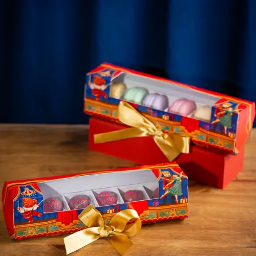 Caixa para 6 doces, ESPETÁCULO DE NATAL, pacote com 10 unidades