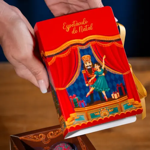 Caixa livro, ESPETÁCULO DE NATAL, pacote com 10 unidades