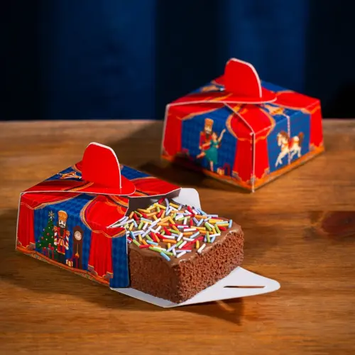 Caixa para brownie, ESPETÁCULO DE NATAL, pacote com 10 unidades