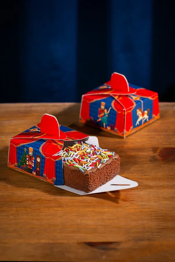 Caixa para brownie, ESPETÁCULO DE NATAL, pacote com 10 unidades