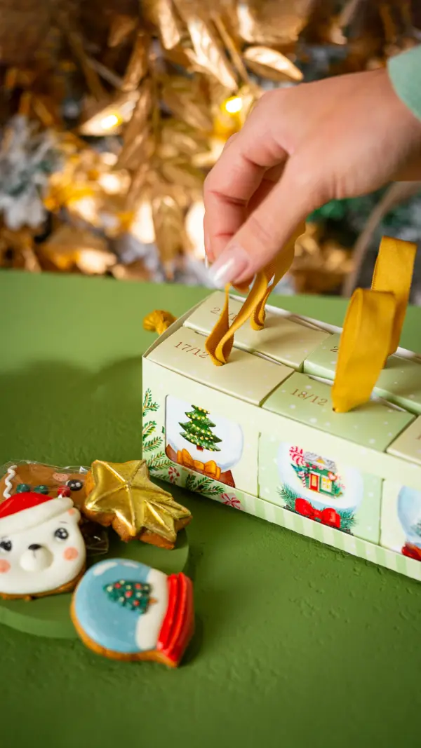 Caixa para Calendário do Advento 8 dias, GLOBO DE NEVE, pacote com 5 unidades