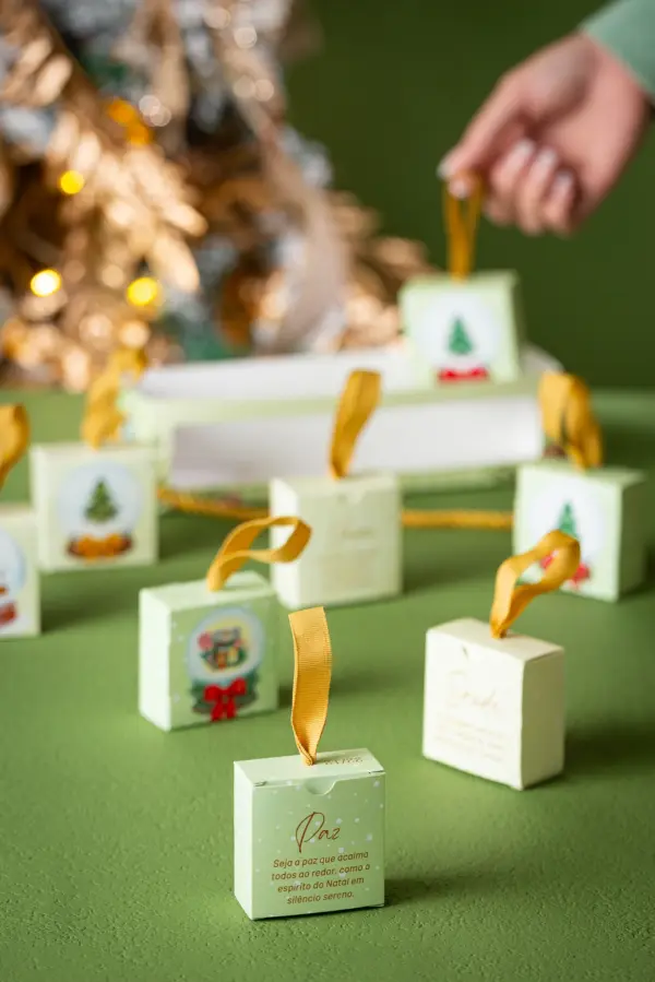 Caixa para Calendário do Advento 8 dias, GLOBO DE NEVE, pacote com 5 unidades