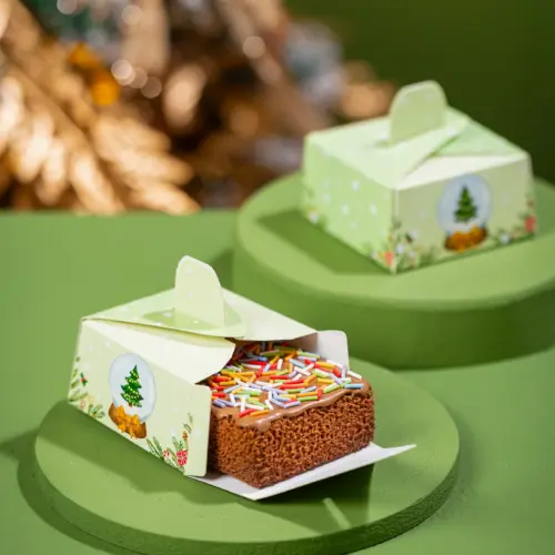Caixa para brownie, GLOBO DE NEVE, pacote com 10 unidades