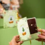 Cartão para biscoito ou barrinha, GLOBO DE NEVE, pacote com 10 unidades