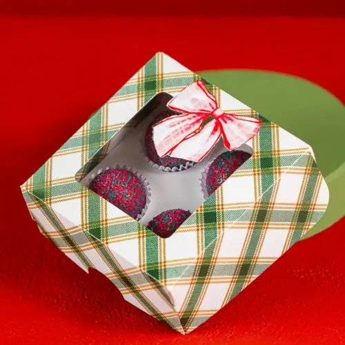 Caixa para 4 doces, LAÇOS, pacote com 10 unidades